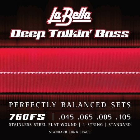 La Bella Deep Talkin Bass 760FS Longscale Flatwound Saiten, 45-105